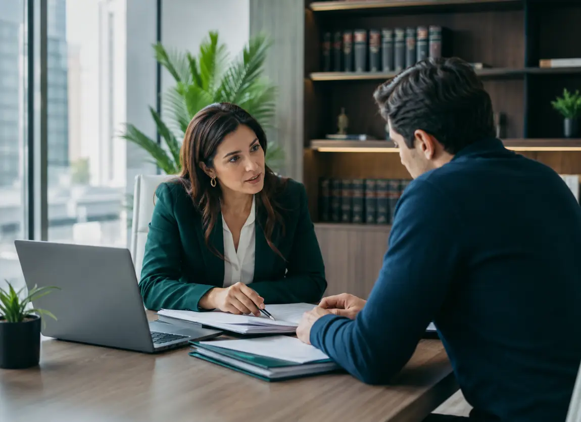 Reunión de trabajo en un despacho legal
